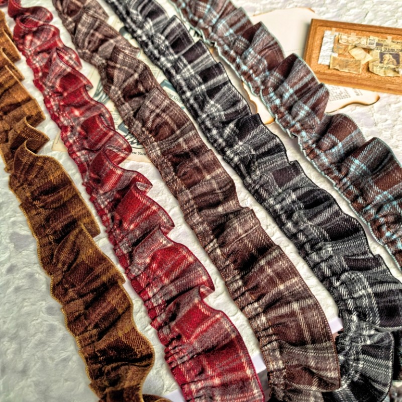 复古格纹褶皱花边DIY 娃衣宠物围脖抱枕吧唧托洛丽塔衣领服饰辅料,居家布艺,花边,淘宝优惠券,粉丝福利购,淘宝优惠卷