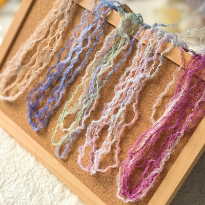 5米价仙气网纱蕾丝飘带纯欲布艺DIY蝴蝶结美甲饰品拍照纱娃衣装饰