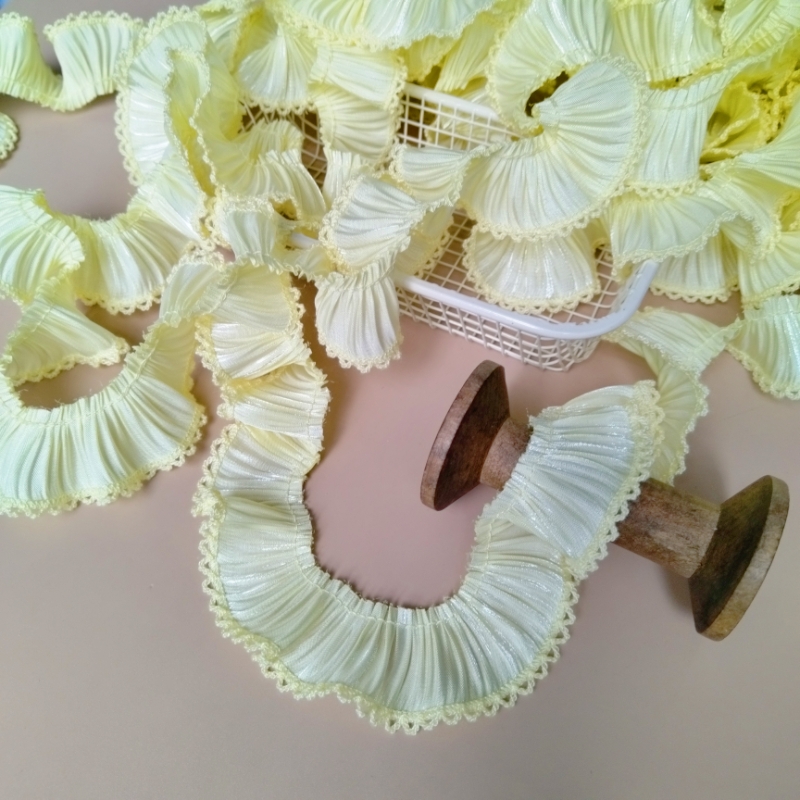 马卡龙色系狗牙褶皱花边DIY 服饰包包点缀大肠圈Io伞玩偶娃衣辅料