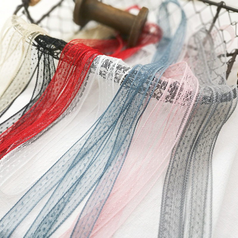 5cm宽彩色无弹波点蕾丝花边镶边 发带礼品包装手工diy鲜花装饰