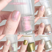水性可撕Lellmoll艻茉指甲油珍珠白极光细闪免烤快干银色2025新款