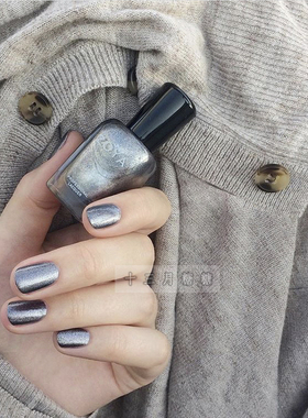 美国ZOYA指甲油10free标准黑灰水晶ZP864 Troy冷清秋金属灰黑色