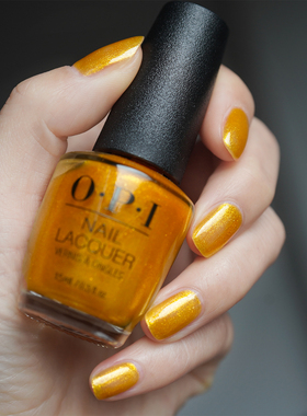 美国OPI指甲油细闪金黄色s015古埃及鎏金GLITter土豪金免烤快干