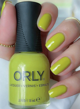 美国orly指甲油夏季2000245霓虹果子黄绿on a whim免烤快干不可剥