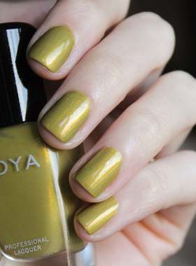 美国zoya指甲油秋季zp901苔绿色scout珠光细闪芥末黄绿苔藓绿浅绿