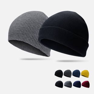 秋冬天薄款 毛线帽儿童针织帽子男潮保暖套头帽女冷帽瓜皮帽地主帽