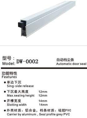 霍顿门配件 ASSA同款DW-0002门底刷 密封条 厂家直销可定制