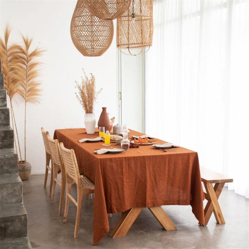 纯色台布苏抚亚麻桌布简约