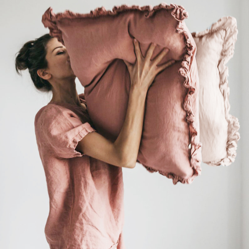 亚麻单个装日式枕头套推荐好货