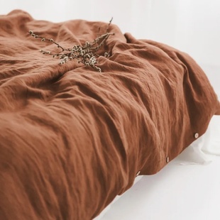 高级感亚麻被单150x200cm单人纯色被套200x230cm双人被罩床品定制