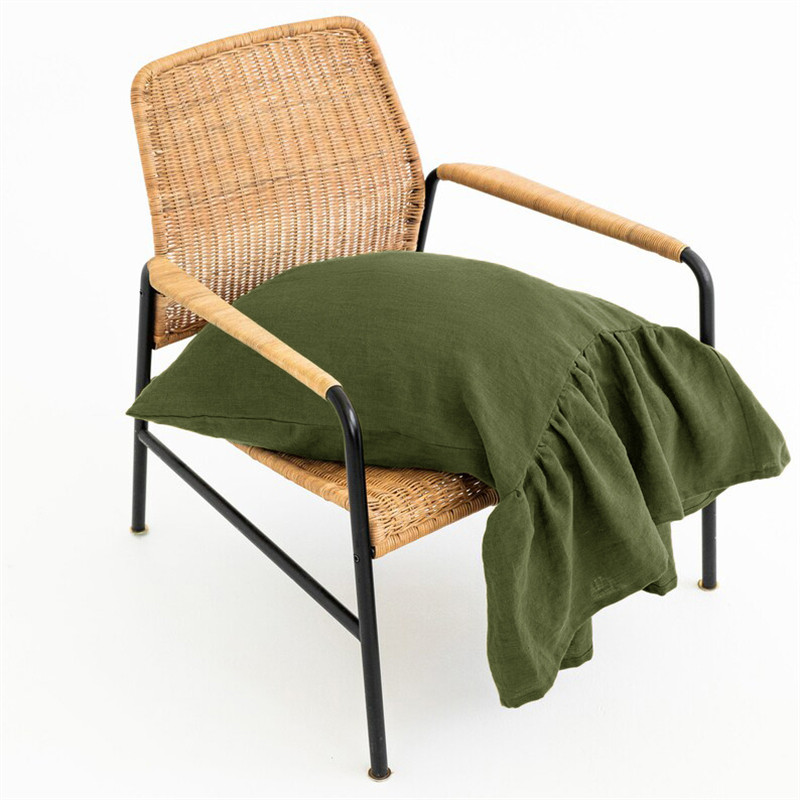 亚麻布艺纯色氛围感鱼尾枕套成人男女通用枕头套亲肤48X74单支装