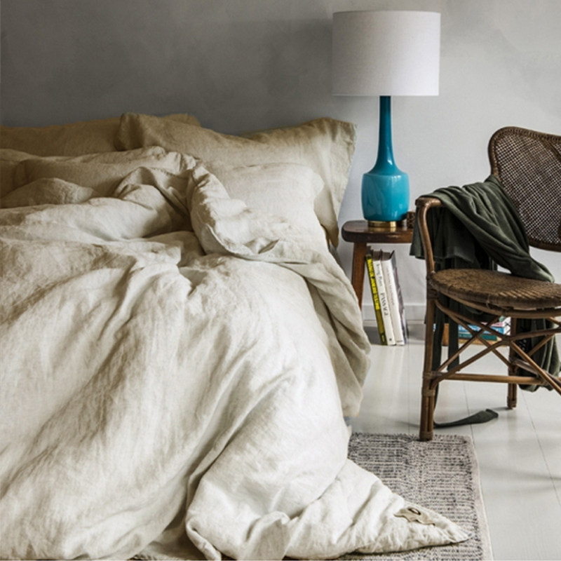 专属定制法国水洗亚麻床品四件套被套枕套床单大床可定做初潮安眠