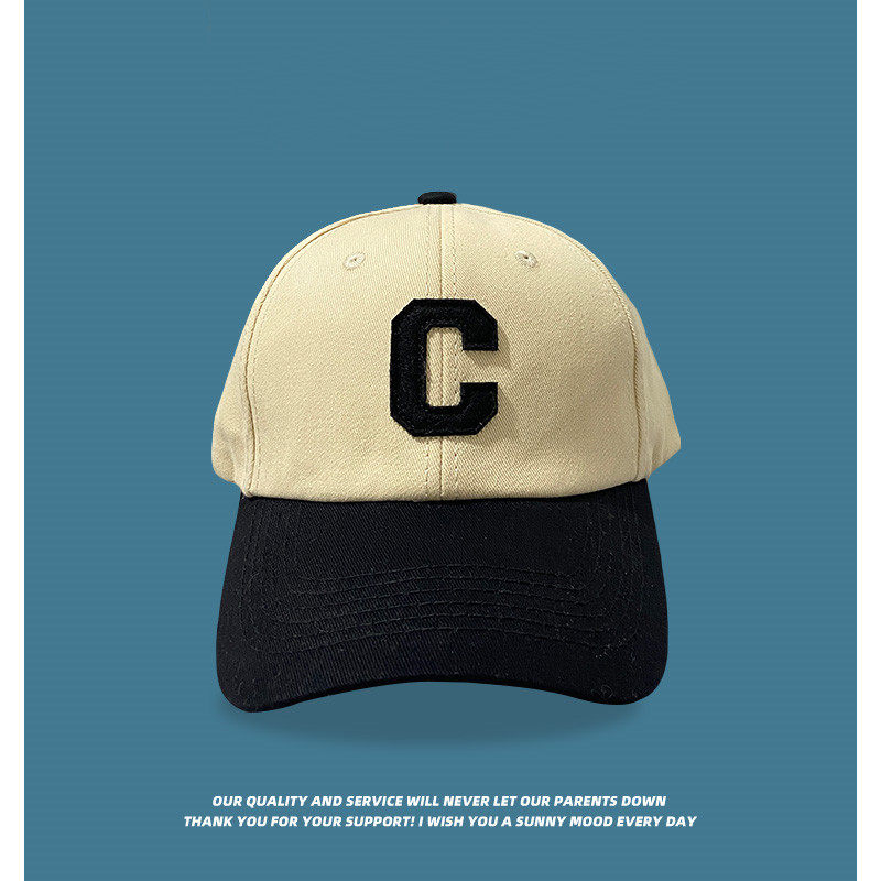 复古拼色潮牌大c字母棒球帽女韩国潮人时尚网红嘻哈百搭鸭舌帽男