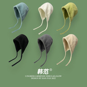 手感软乎乎 学生逛街护耳系带雷锋帽 秋冬可爱甜美包头帽子女韩版