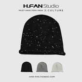 小香风jennie同款 亮片针织帽女辣妹百搭弹力包头冷帽子y2k包头帽