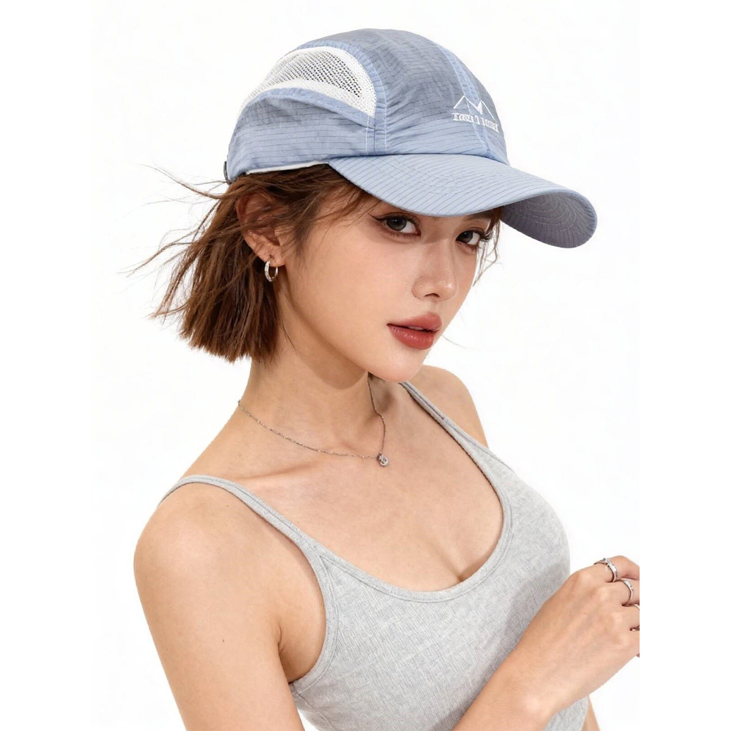 山系网眼速干透气棒球帽子女夏季软顶拼接薄款登山露营遮阳鸭舌帽