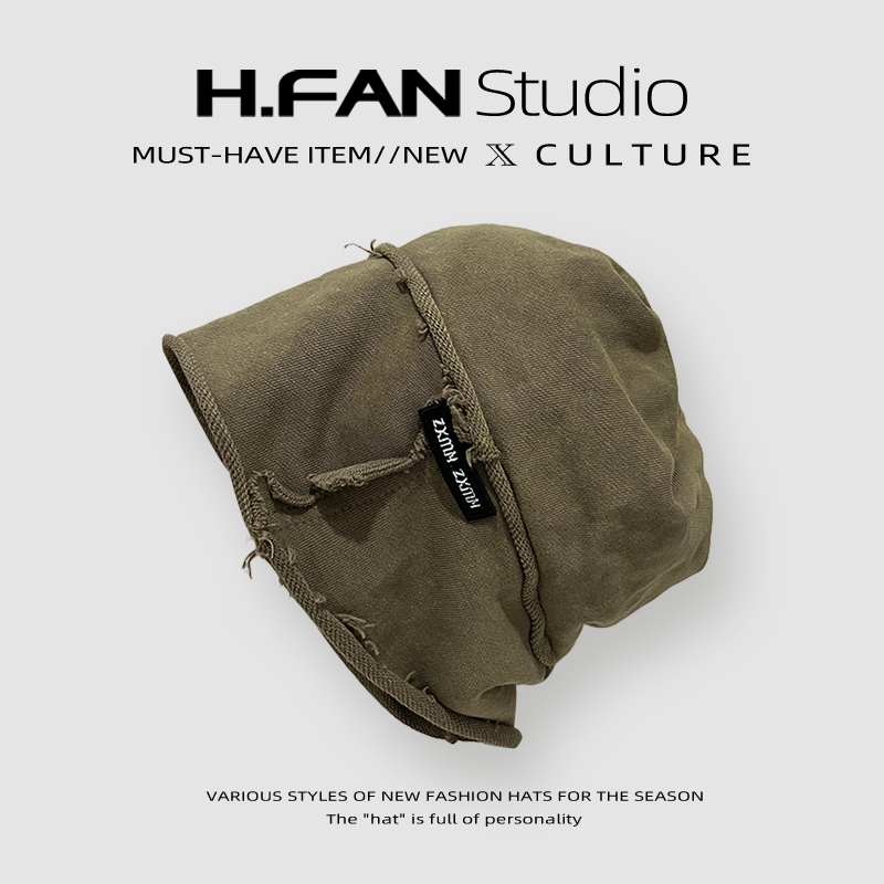 潮牌日系水洗做旧包头帽