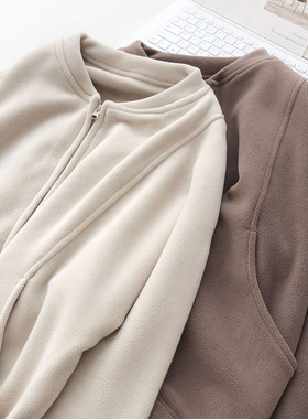 JU保暖！软绵绵舒适加绒加厚卫衣开衫女冬季圆领拉链宽松显瘦外套