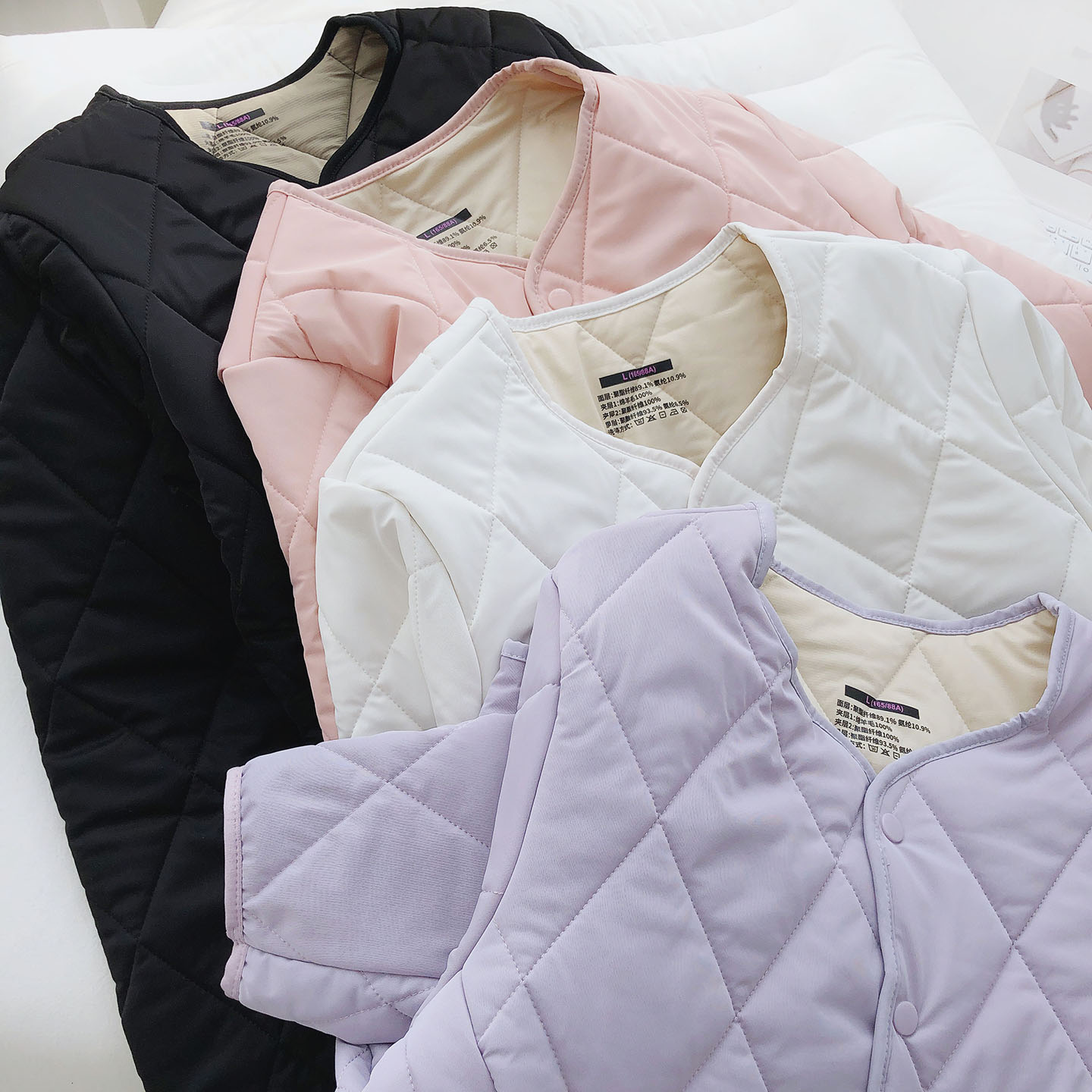 保暖V领棉衣内胆女秋冬加厚棉袄