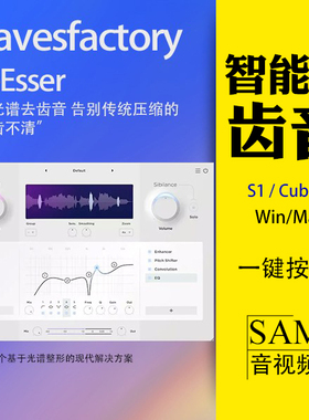 Wavesfactory Re-Esser智能去齿音插件VST3人声修复消除口水声Win