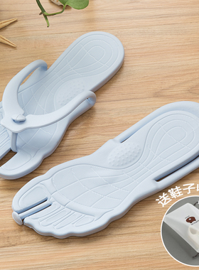折叠旅行拖鞋女便携式夏游泳洗澡防滑沙滩人字拖鞋男旅游透气凉拖