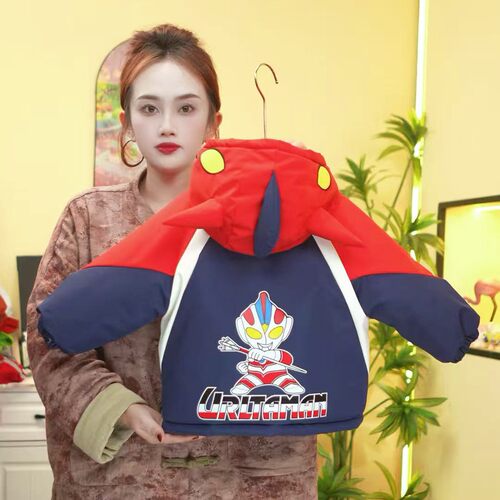 男童装闪灯加绒加棉加厚羽绒棉服