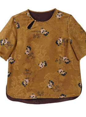 【柳哥严选】YZQS252230新中式宋锦桑蚕丝上衣时尚中国风气质