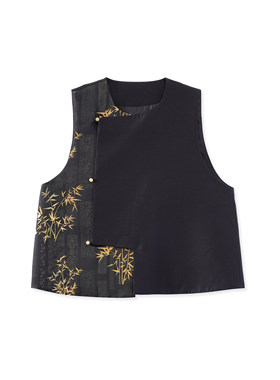 【柳哥严选】上久楷·黑金竹叶-新中式里外100桑蚕丝YZ25166-1