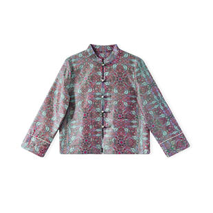 胡德银·彩鳞宝相花-新中式桑蚕丝蜀锦外套时尚提花女装BZ265012