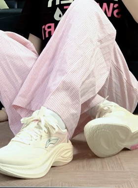 李宁凌波v2跑步鞋女轻便透气厚底增高减震软底休闲百搭慢跑运动鞋