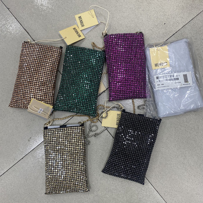 手机包钻石尾货百搭斜挎水晶