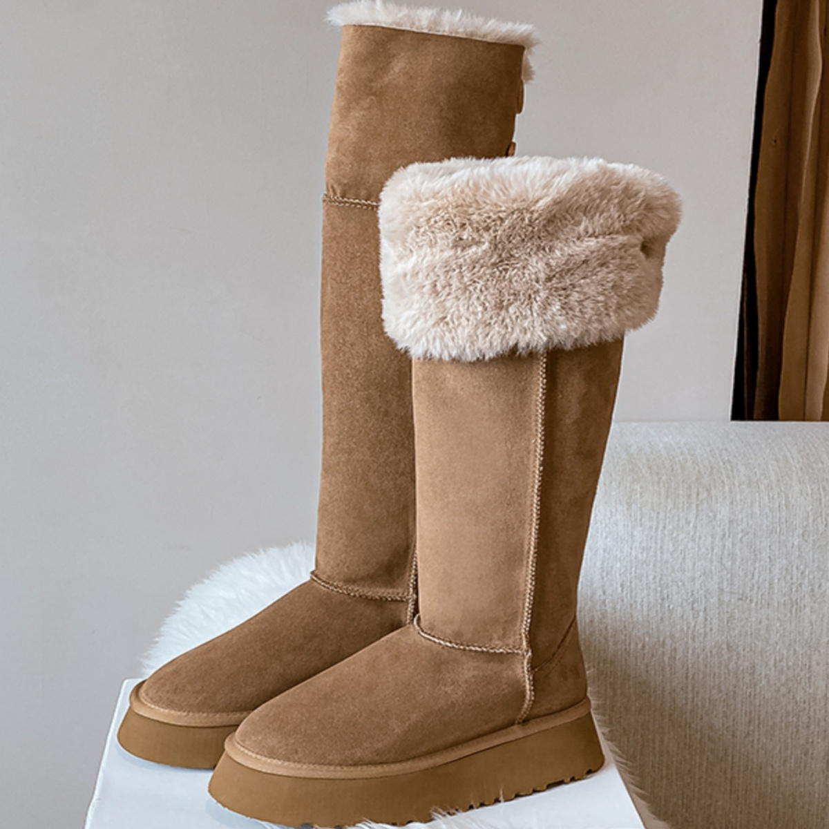 长筒雪地靴女冬加绒加厚