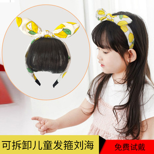 儿童发箍齐刘海可拆卸假发头帘空气轻薄仿真隐形发片拍照旅游饰品