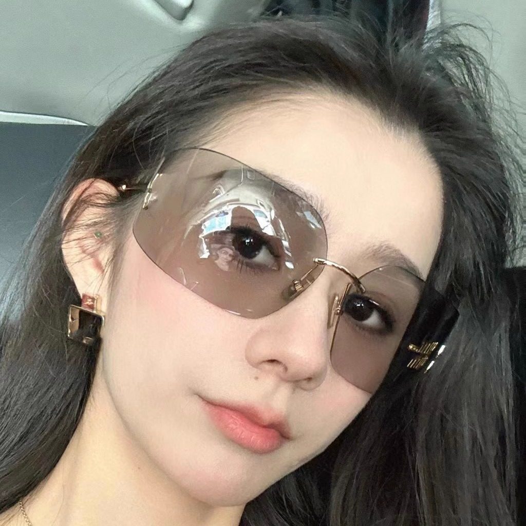 张元英同款墨镜女高级感SMU54Y无框曲面一体太阳眼镜护眼防晒2024