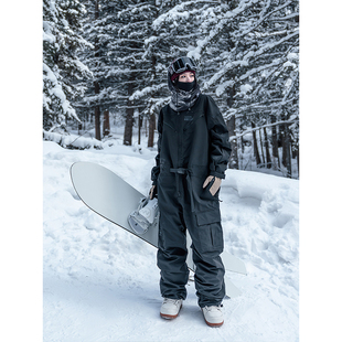 防水专业滑雪服加厚连体裤 南恩滑雪裤 单板2023新款 冬季 女男同款
