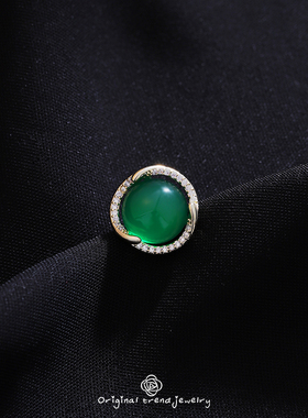 新中式汉服旗袍无痕磁吸胸针胸口防走光神器高端精致复古绿色配饰
