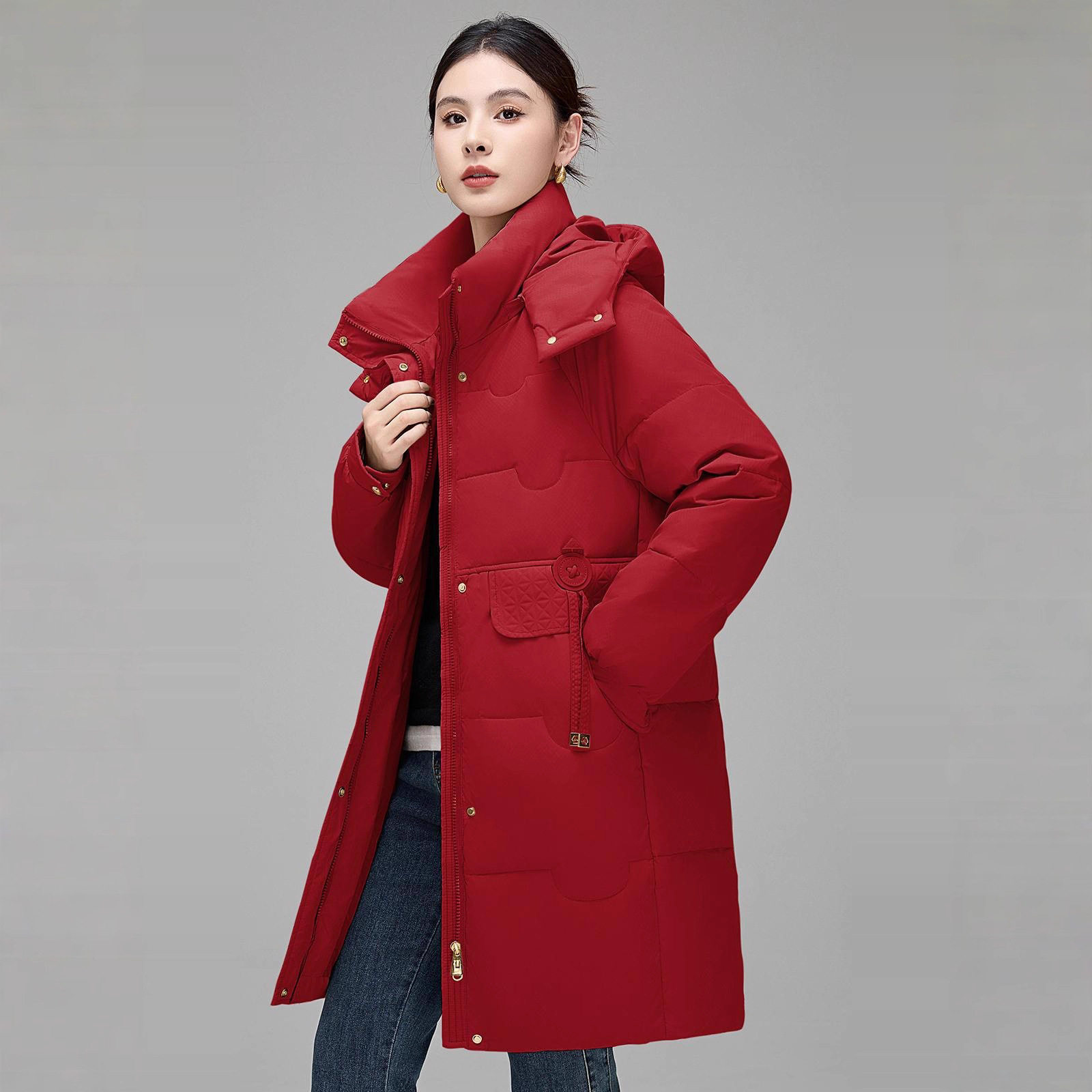 正品高档羽绒服女2025中长款加厚白鸭绒中青年妈妈装显瘦羽绒衣