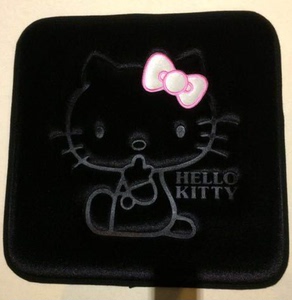 特价外单黑色金丝绒面料粉色蝴蝶kitty卡通汽车坐垫家用坐垫 单个