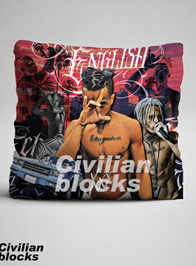 定制西海岸奇卡诺 hip hop墨西哥olds chool花体字xxx硬核抱枕