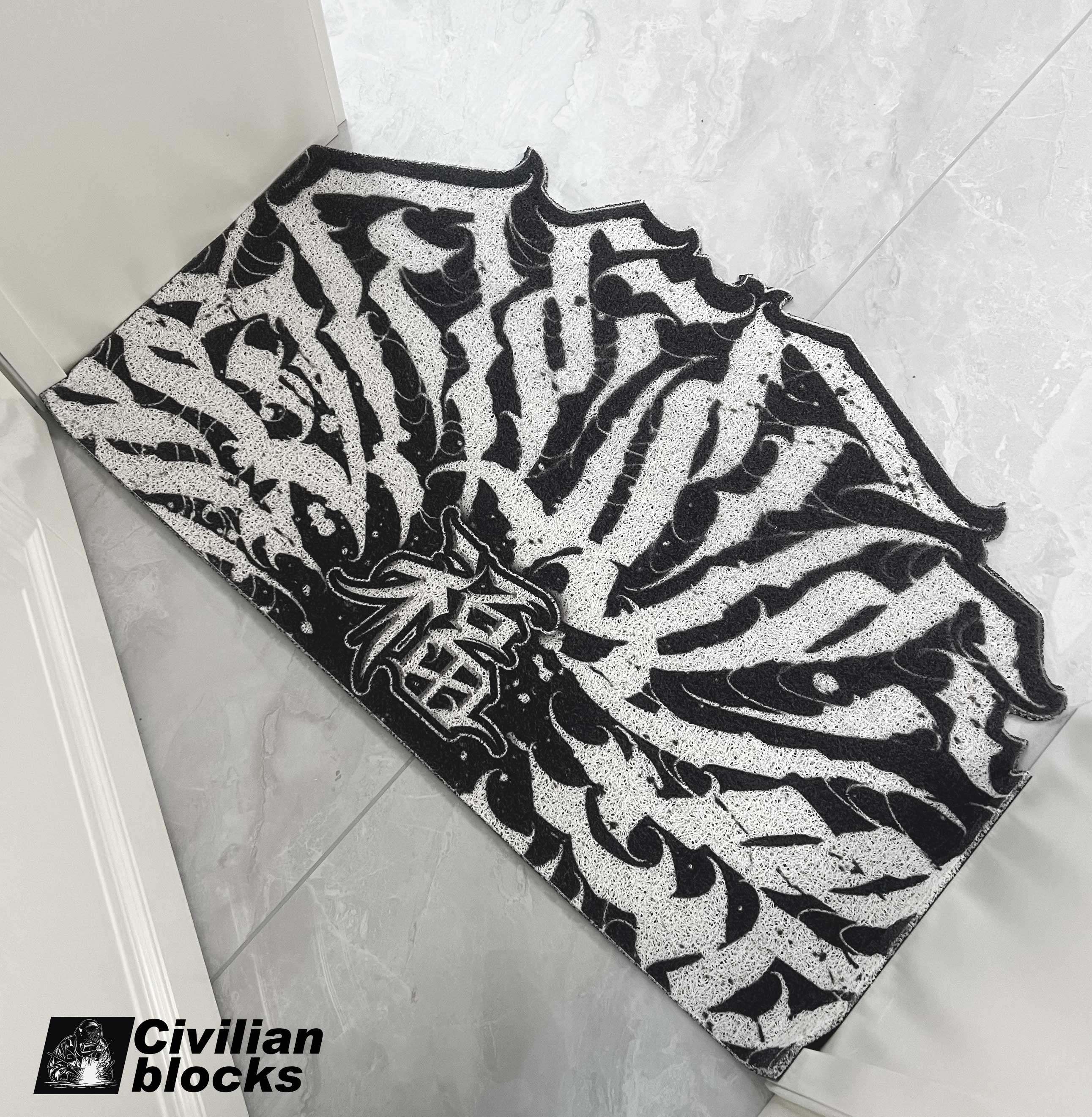 奇卡诺美式西海岸ins网红福字tattoo同款花体字diy脚垫进户脚垫