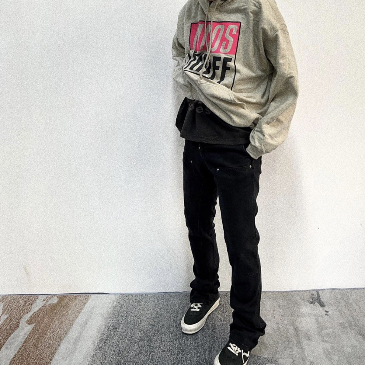 ASKYURSELF拼接水洗vibe高街长裤