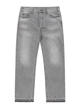 黑色圣诞树CE 25SS Wesley水洗灰破坏猫须宽松直筒牛仔裤cleanfit