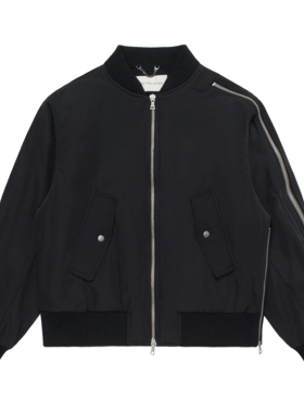 DVN 25SS Zip Bomber不对称RIRI拉链尼龙三防涂层百搭夹克外套