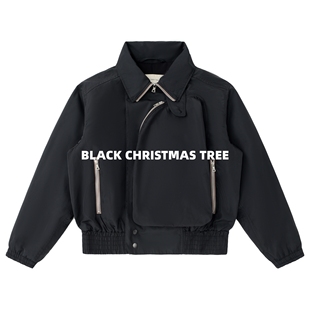 DVN 24FW重磅不规则弧形拉链三防涂层Cleanfit尼龙夹克棉服外套