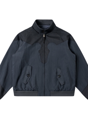 【独家重磅】25SS MM6秀款异形拼接做旧哈灵顿尼龙拉链夹克外套