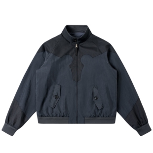 MM6秀款 25SS 异形拼接做旧哈灵顿尼龙拉链夹克外套 独家重磅