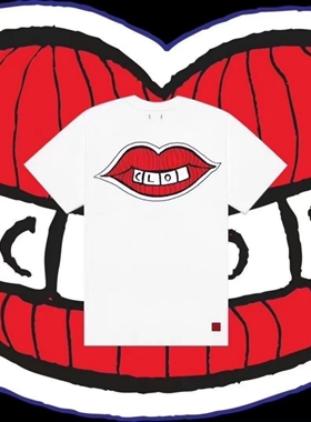 DR.WOO凝结20周年联名红唇印花潮流圆领纯棉宽松短袖T恤陈冠希