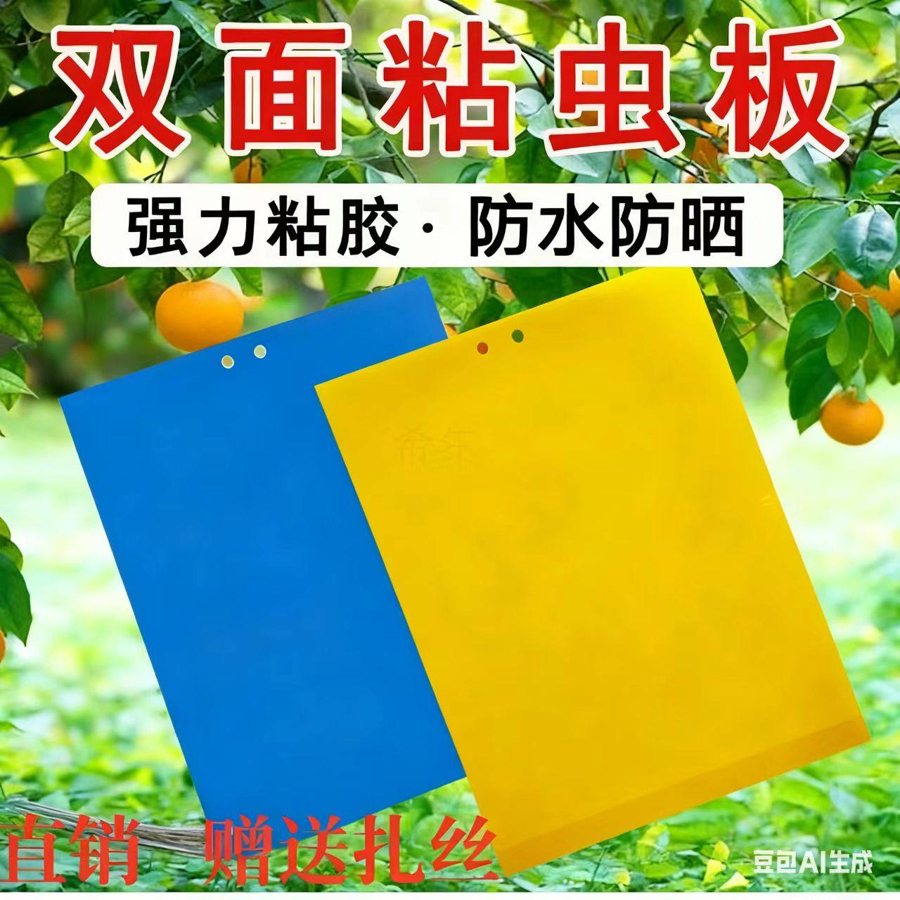 双面粘虫板黄板篮板粘虫诱捕器粘板农用家用果园飞虫贴防水防晒,农机/农具/农膜,农用灭虫板/诱虫板,淘宝优惠券,粉丝福利购,淘宝优惠卷
