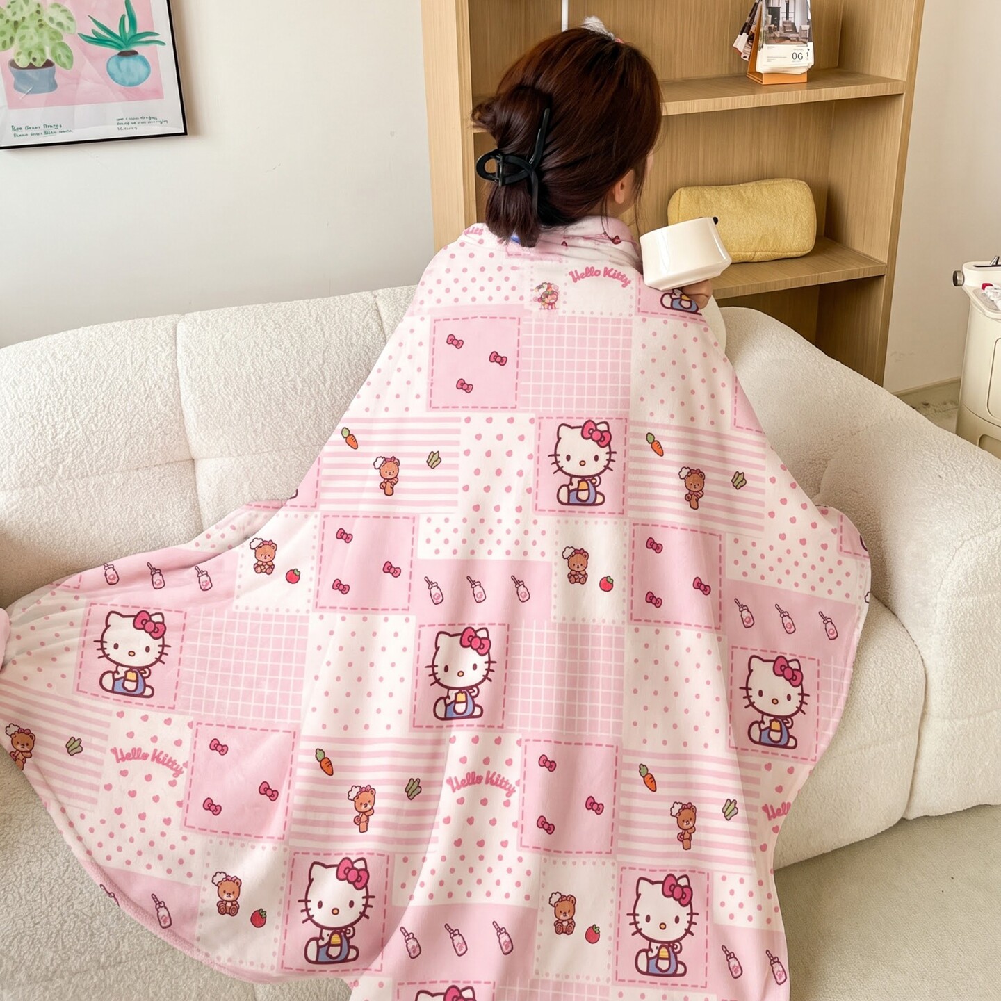 HelloKitty牛奶绒多功能毛毯