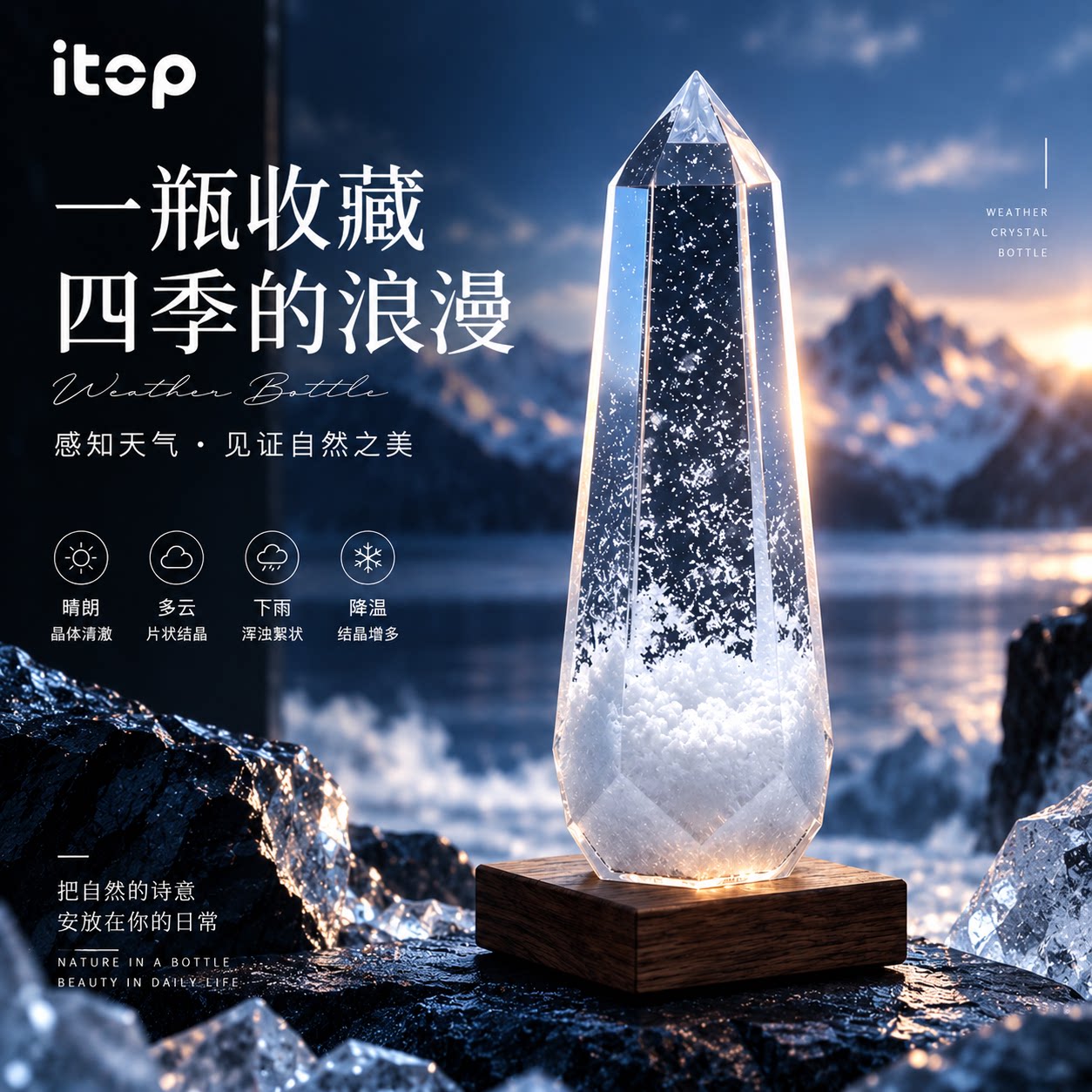 创意风暴瓶水晶摆件生日礼物